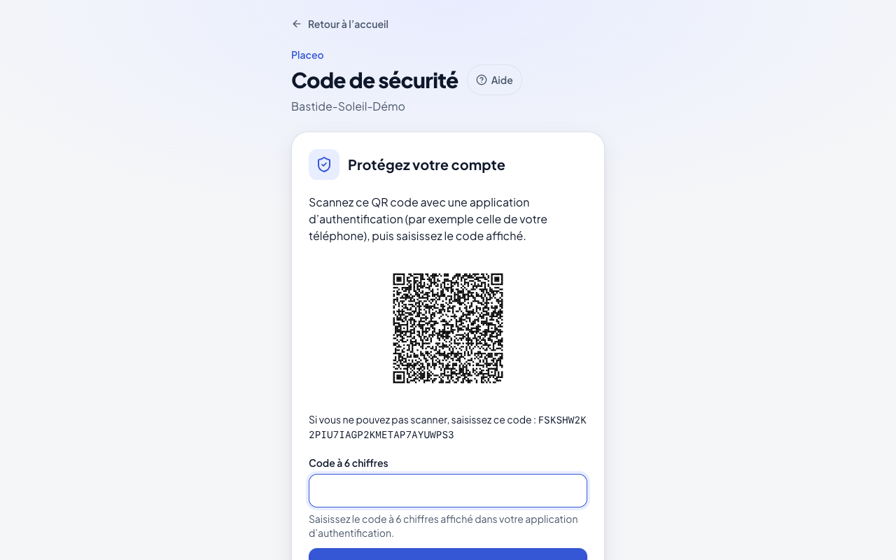 Enregistrement du second facteur
